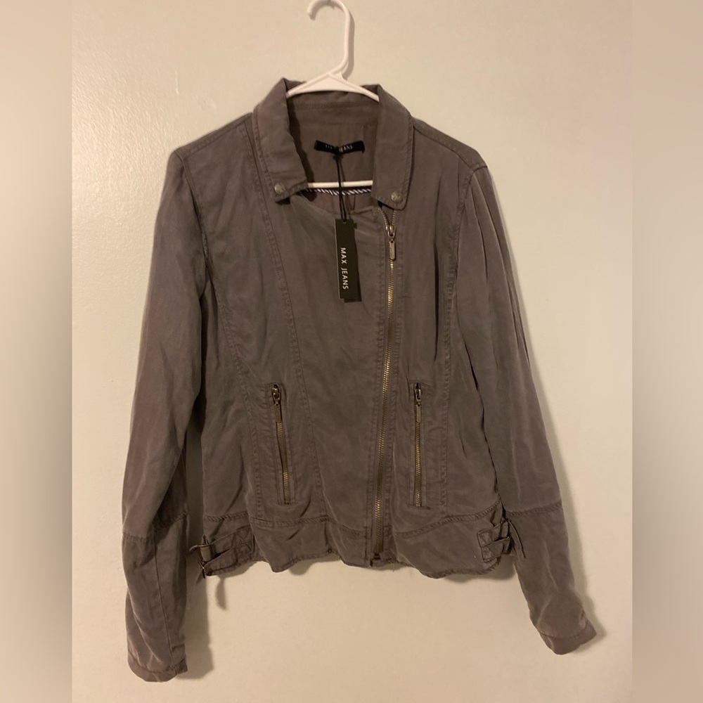 Max Jeans gray motostyle gray jacket size small